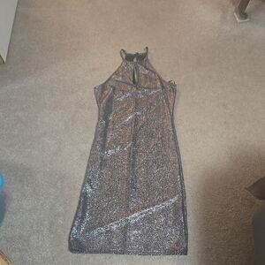 One Clothing Elegant Silver Halter Dress